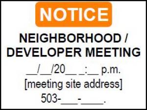Neighborhood/developer meeting sign template Neighborhood/developer meeting sign template